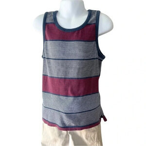 Tony Hawk Red, White & Blue Striped Tank Top, Kids Size M (5-6), 100% Cotton